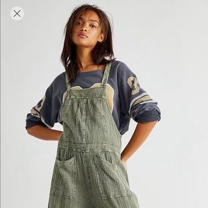 Free People Green Overalls